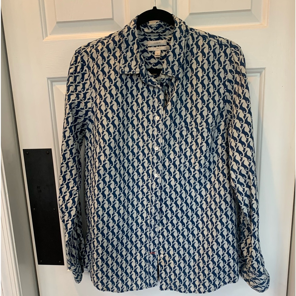 J.Crew Boy shirt - button down with seahorse print.
